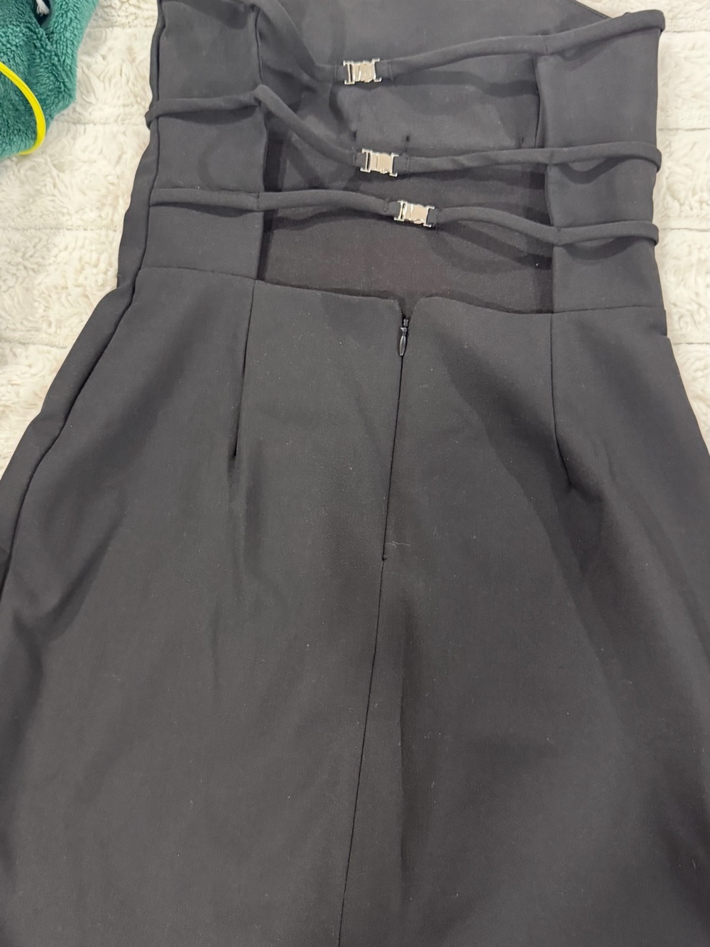 Zara Black Mini Dress with Triple Buckle Detail